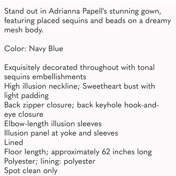 Adrianna Papell beaded 3/4 sleeves illusion sweetheart neck long gown - Picture 15 of 15